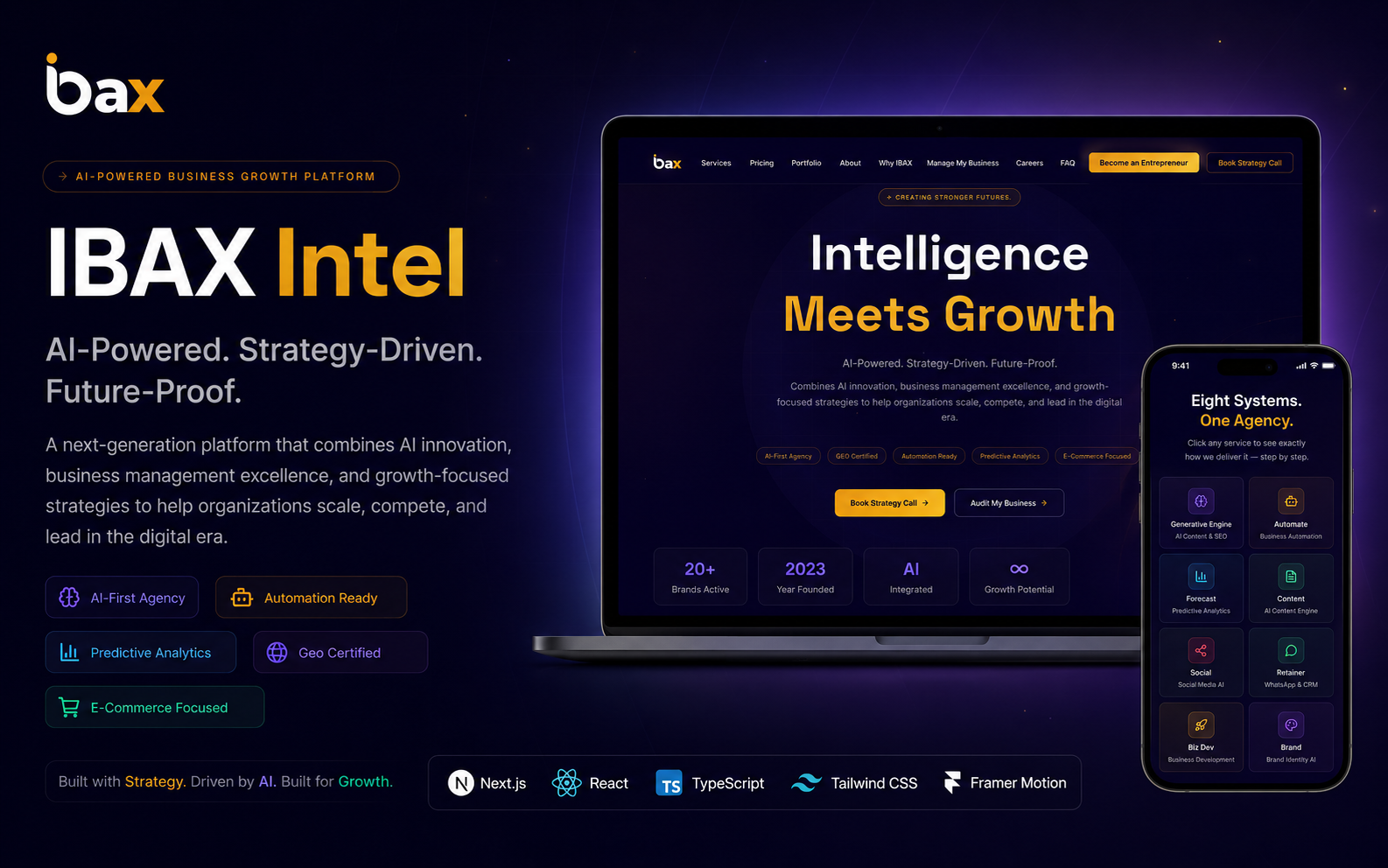 AI-Integrated Business Platform ya Growth Intelligence Agency Website — main screen